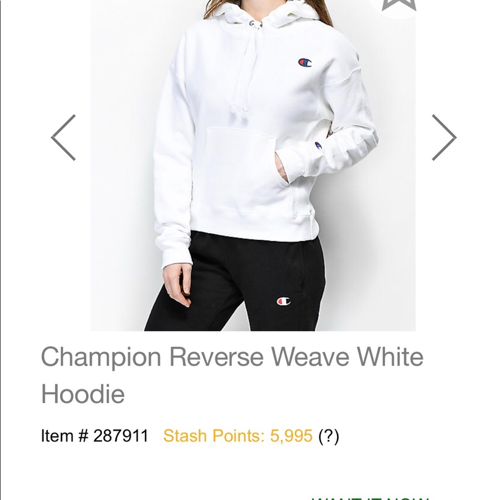 Kids Champion white hoodie